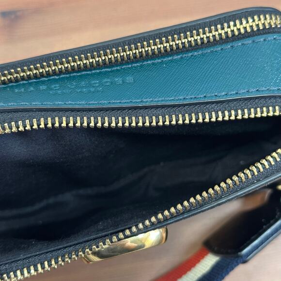 Marc Jacobs The Snapshot Bag Crossbody Black Wine Teal USA Strap - Picture 9 of 10